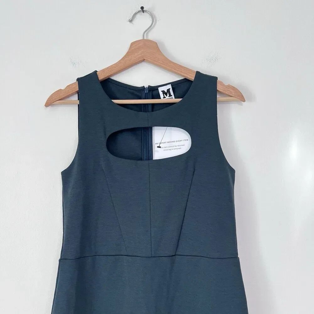 Missoni Green Sleeveless Cutout Sheath Cocktail Dress Ruffle Hem Size M Designer - Picture 3 of 10
